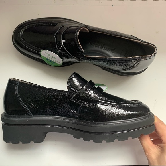 Paul Green Ogden Platform Loafer in Black Crinkled Patent‎ US 7 Comfort Handmade - Picture 8 of 11